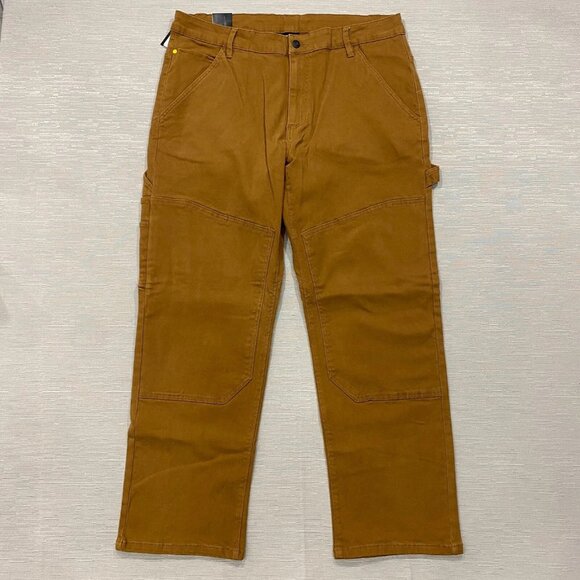 Caterpillar CAT Carpenter Work Pants Mens 38 x 30 Brown Tool Pockets Double Knee - Picture 2 of 12